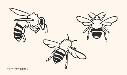 Bee Doodle Vector Design 