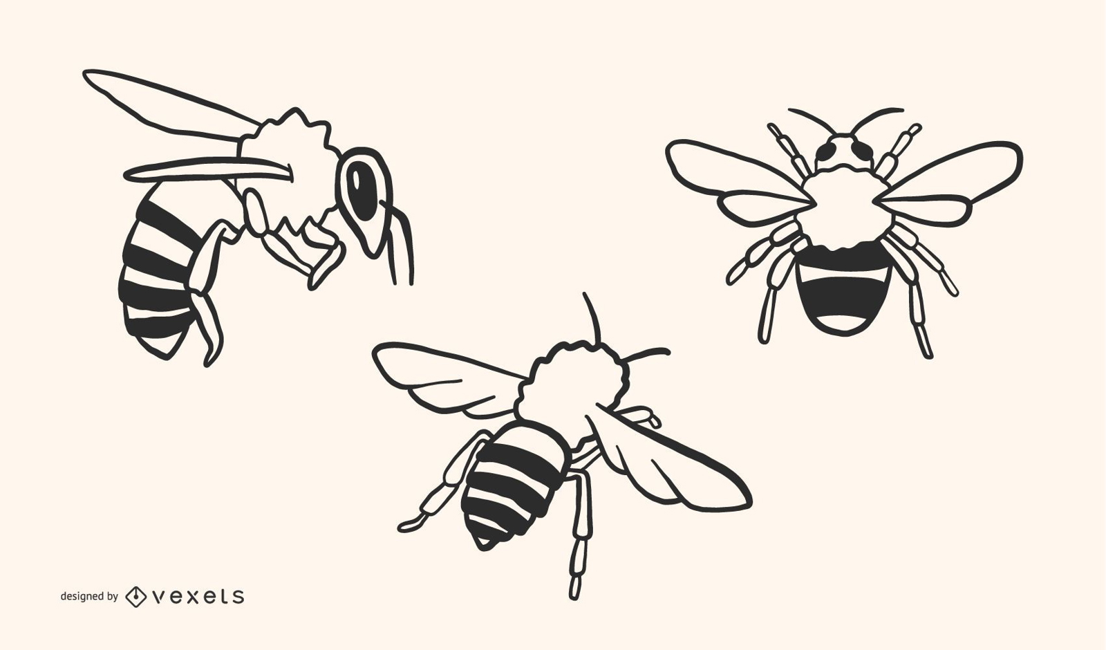 Bee Doodle Vector Design