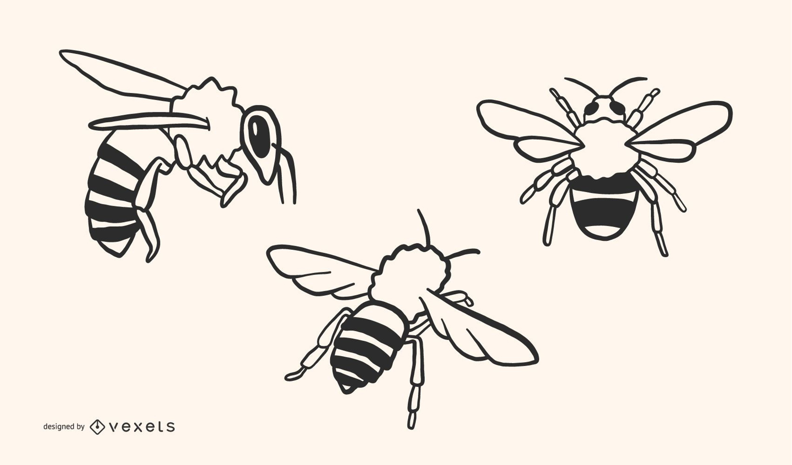 Download Bee Doodle Vector Design - Vector Download