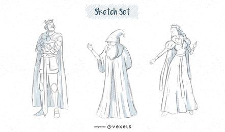 Fantasy-Figuren skizzieren Designs Fantasy-Figuren skizzieren Designs
