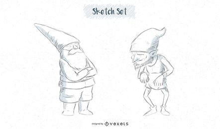 Gnome Sketch Set Designs