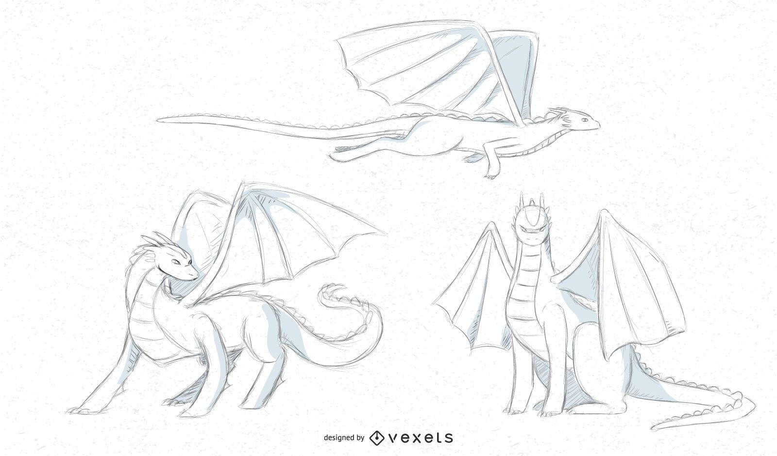 diseños de bocetos de dragón
