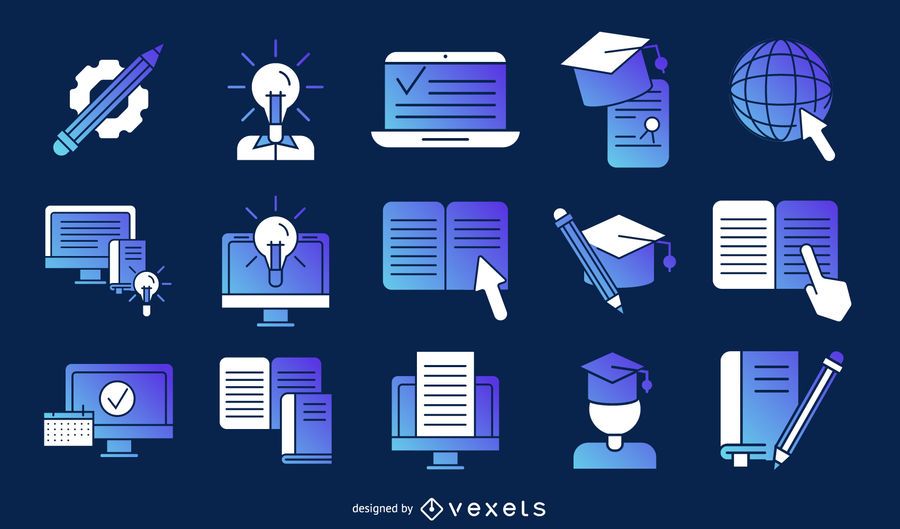 online education items pack designs online education items pack designs