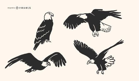 Adler-Gekritzel-Vektor-Sammlung Adler-Gekritzel-Vektor-Sammlung