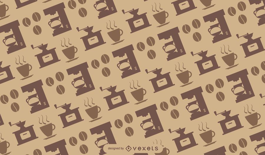 Iconos de café de patrones sin fisuras Iconos de café de patrones sin fisuras