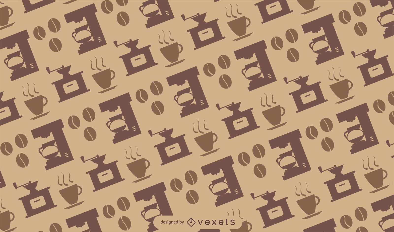 Iconos de café de patrones sin fisuras