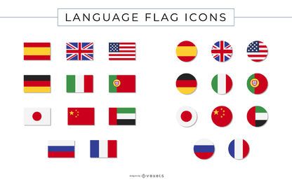 Language Flag Icons Collection Language Flag Icons Collection