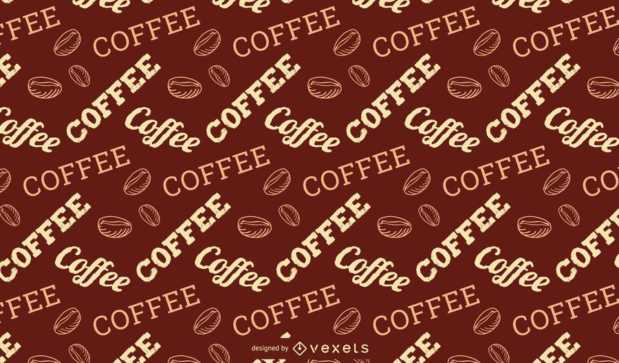 Coffee Lettering Pattern Design Coffee Lettering Pattern Design
