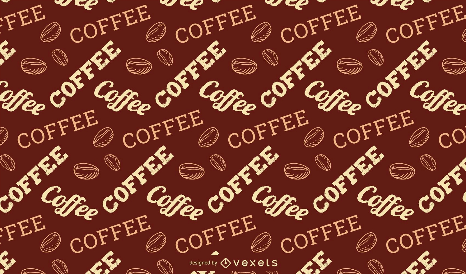 Kaffee Schriftzug Muster Design