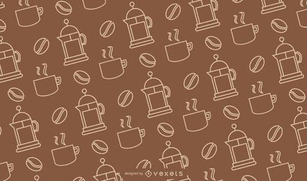 Coffee Lineal Style Seamless Pattern Coffee Lineal Style Seamless Pattern