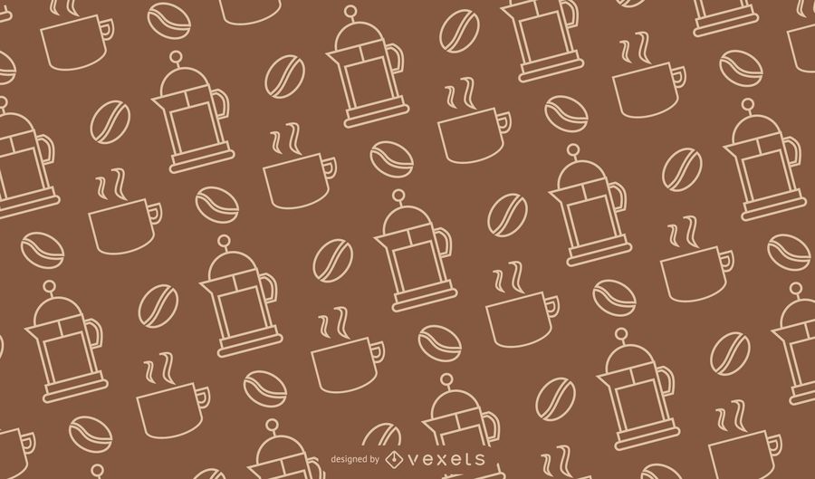 Coffee Lineal Style Seamless Pattern Coffee Lineal Style Seamless Pattern