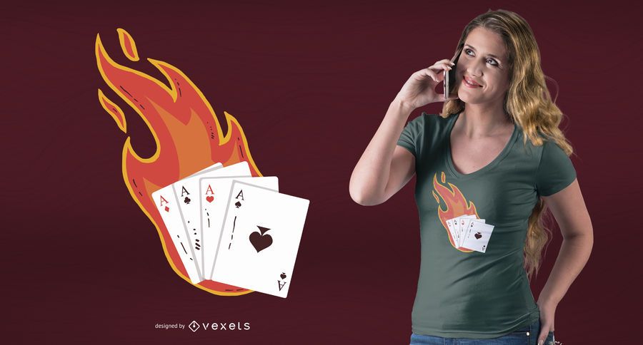 Diseño de camiseta de Ases al fuego. Diseño de camiseta de Ases al fuego.
