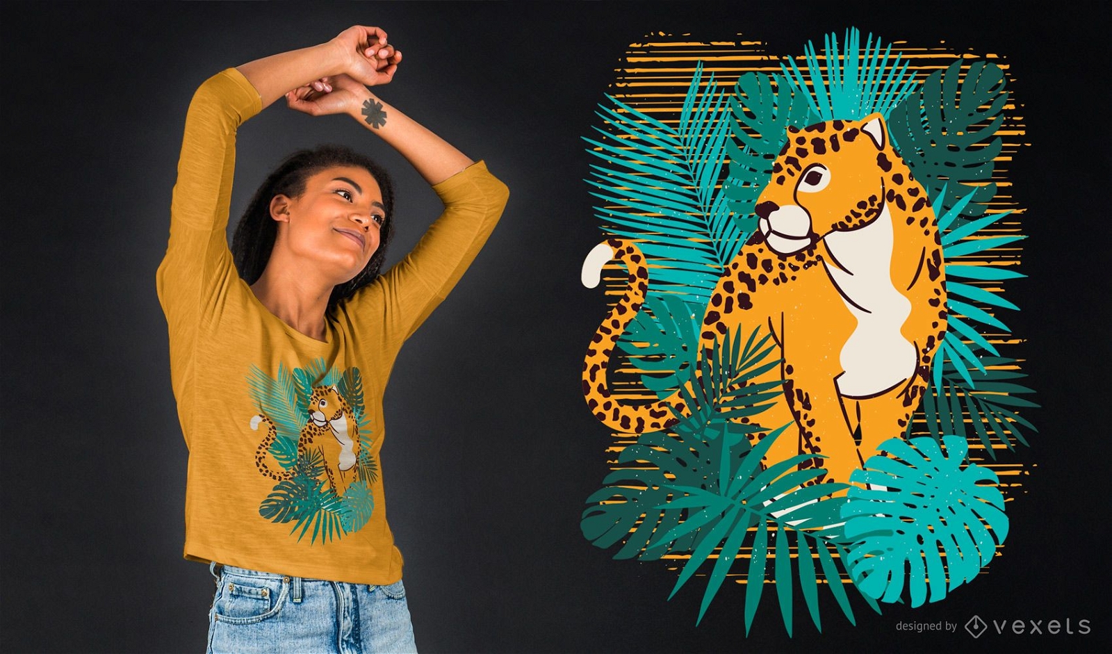 Design de camisetas Jungle Jaguar