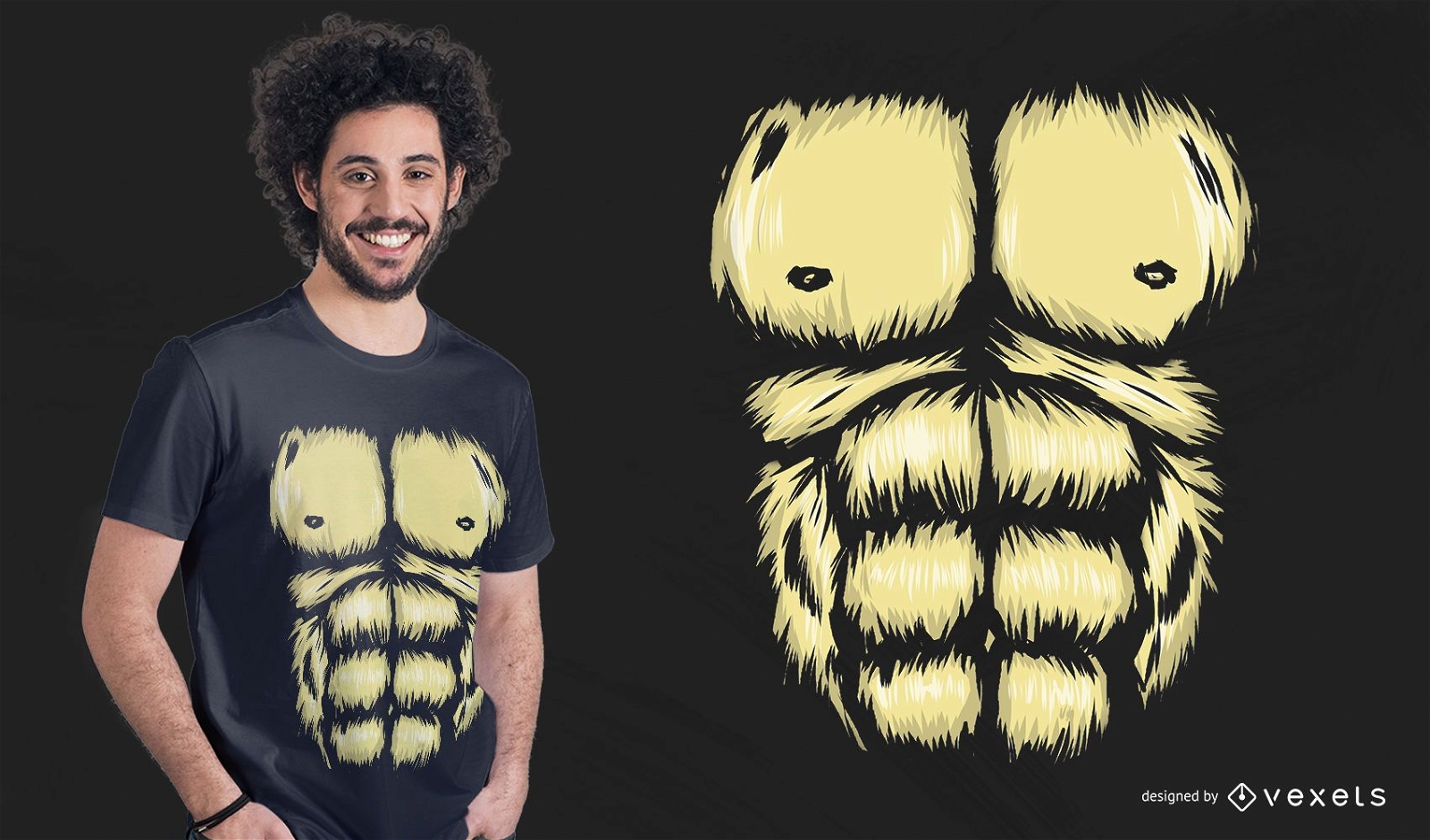 Design de camiseta com peito de gorila