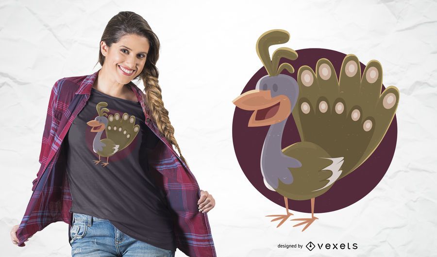 Diseño de camiseta de pavo real Diseño de camiseta de pavo real