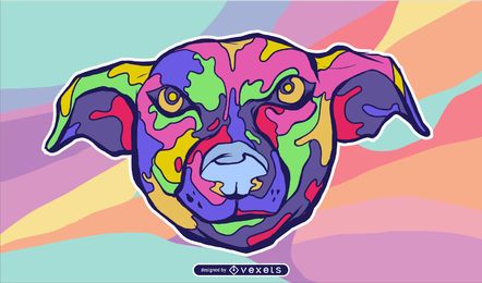 Trippy Dog Head Vector Design Trippy Dog Head Vector Design