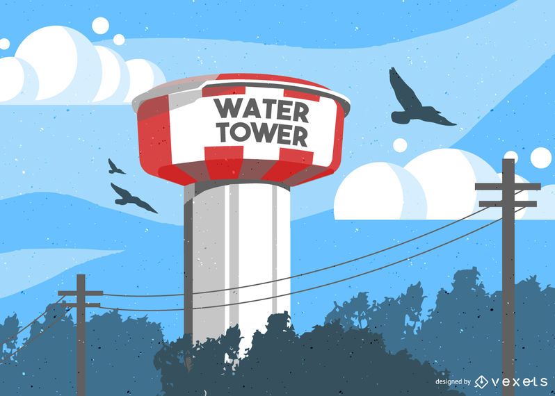 Water Tower Tank Illustration Water Tower Tank Illustration