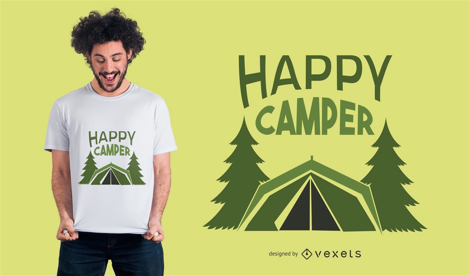 Design de camiseta do camping externo