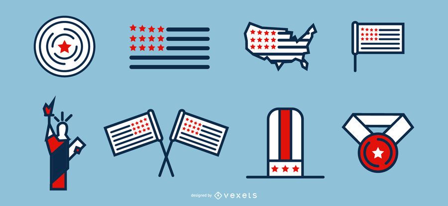 patriotic icon set patriotic icon set