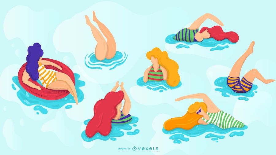 Schwimmende Mädchen Schwimmende Mädchen