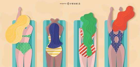 diseño de chicas de verano para tomar el sol diseño de chicas de verano para tomar el sol