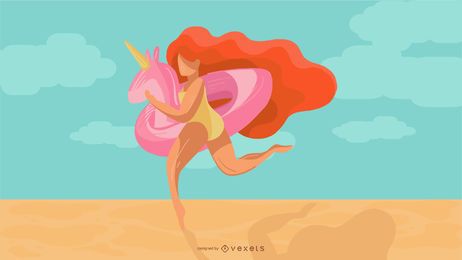 Unicorn Floater Woman Unicorn Floater Woman