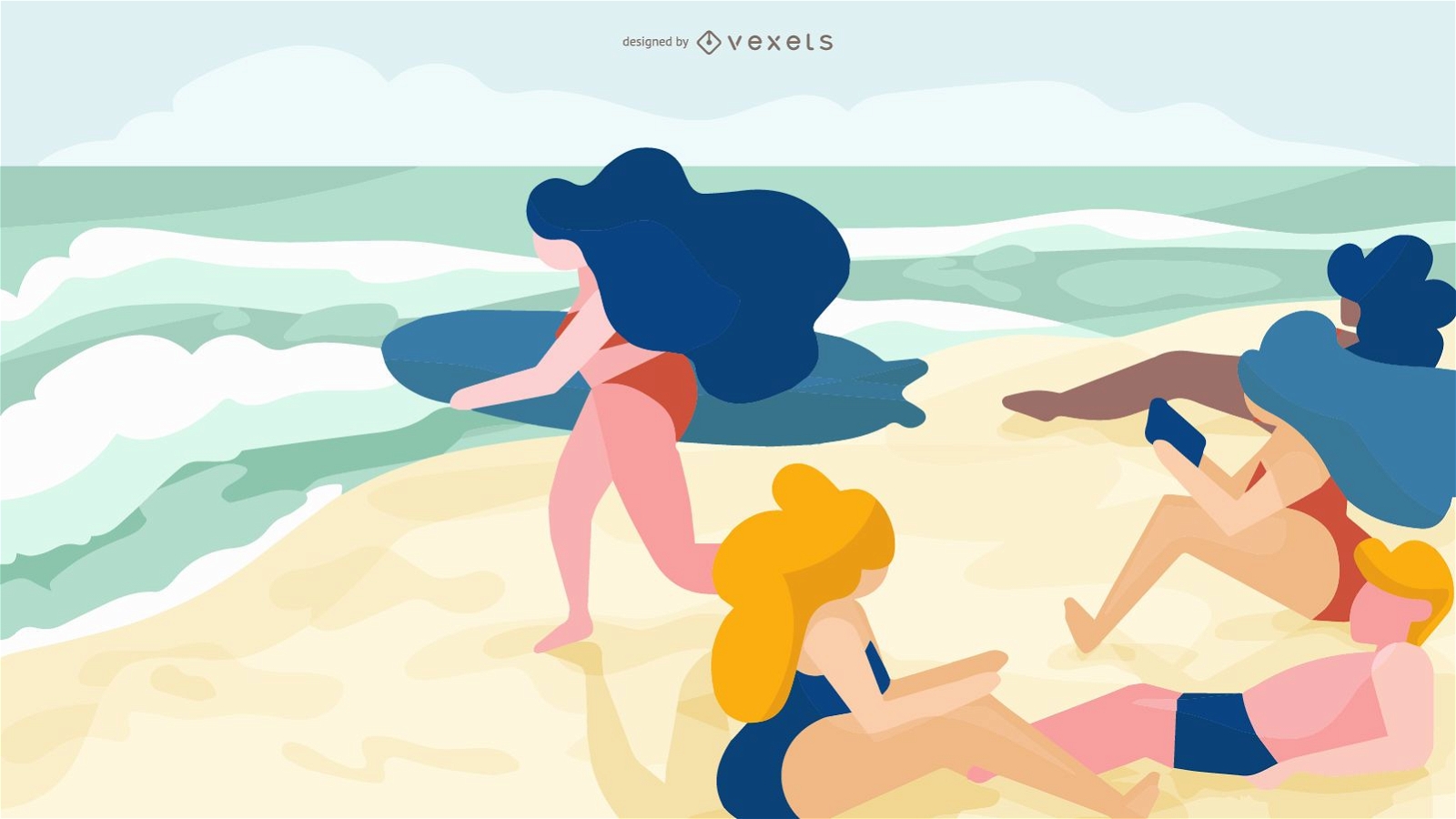 Meninas na praia