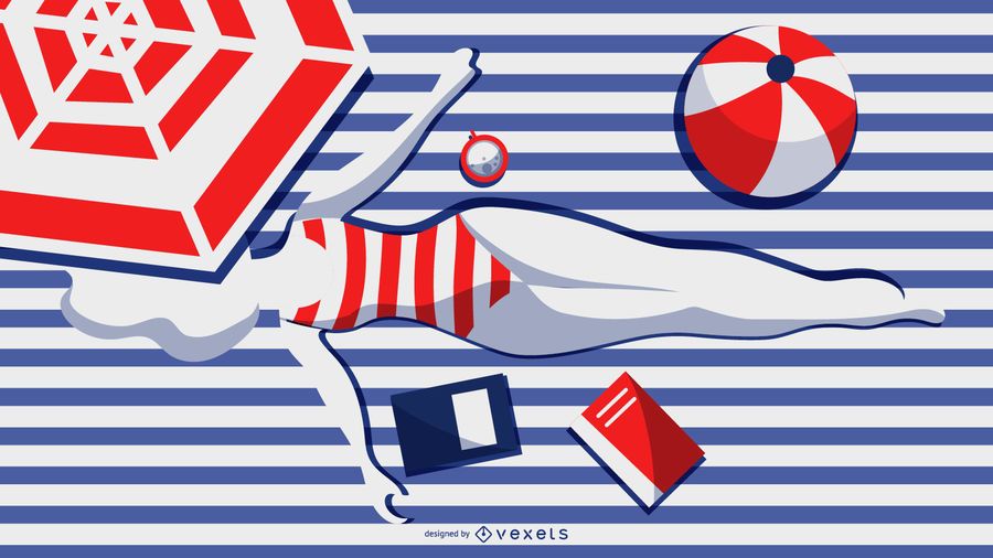 striped summer girl design striped summer girl design