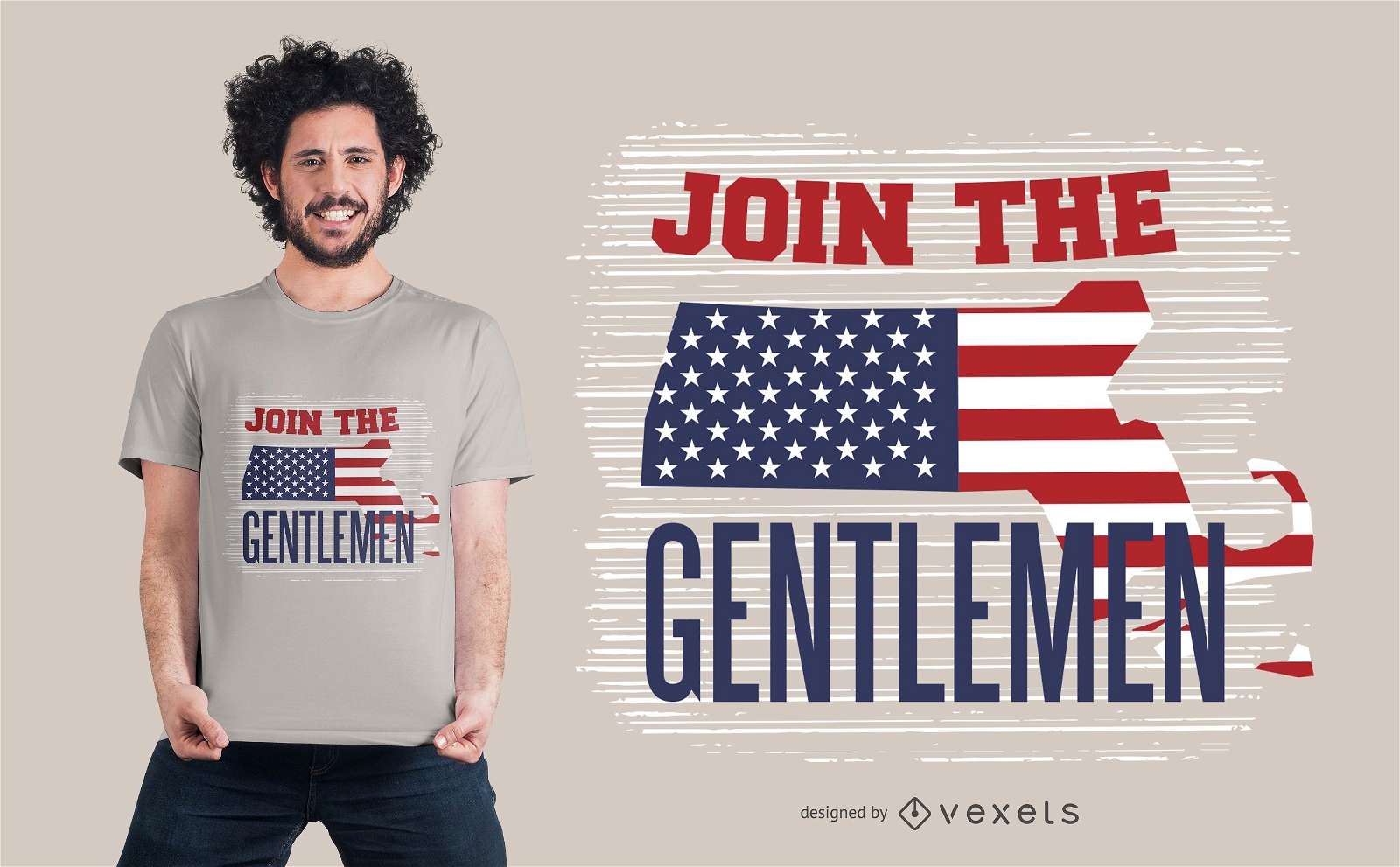 Design de camisetas para cavalheiros americanos