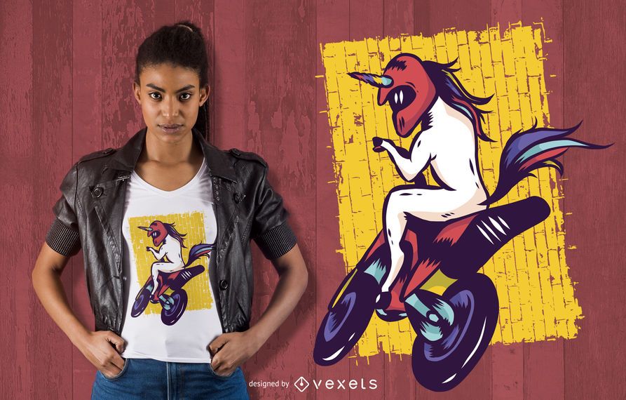 Bike Riding Unicorn T-shirt Design Bike Riding Unicorn T-shirt Design