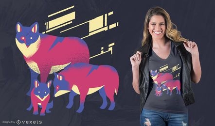 Abstract wolf family T-shirt Design