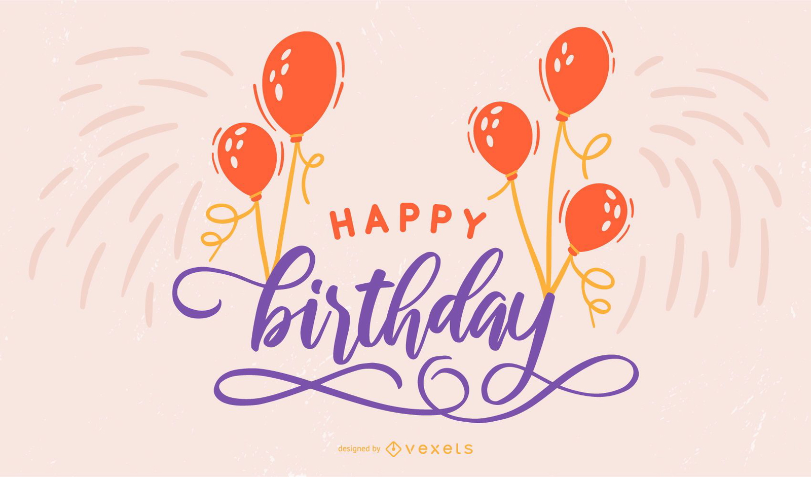 Happy birthday lettering design