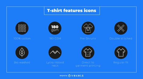 T-shirt Feature Icon Set T-shirt Feature Icon Set