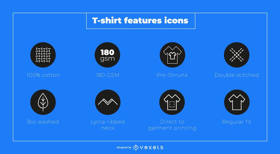 T-shirt Feature Icon Set T-shirt Feature Icon Set