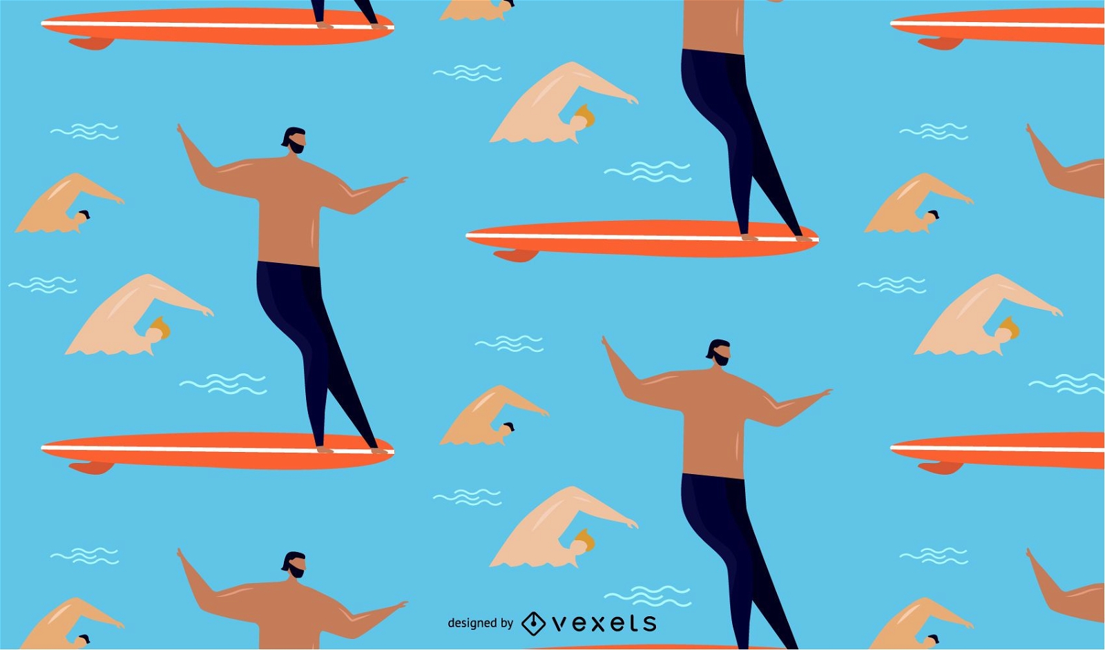 surf and swim pattern design