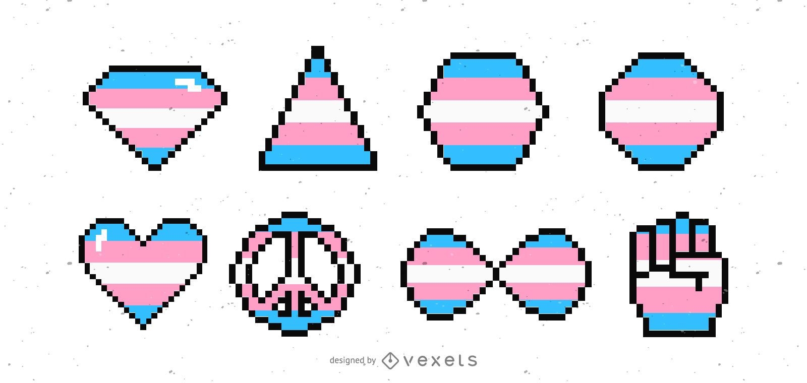 Transgender pixelated designs
