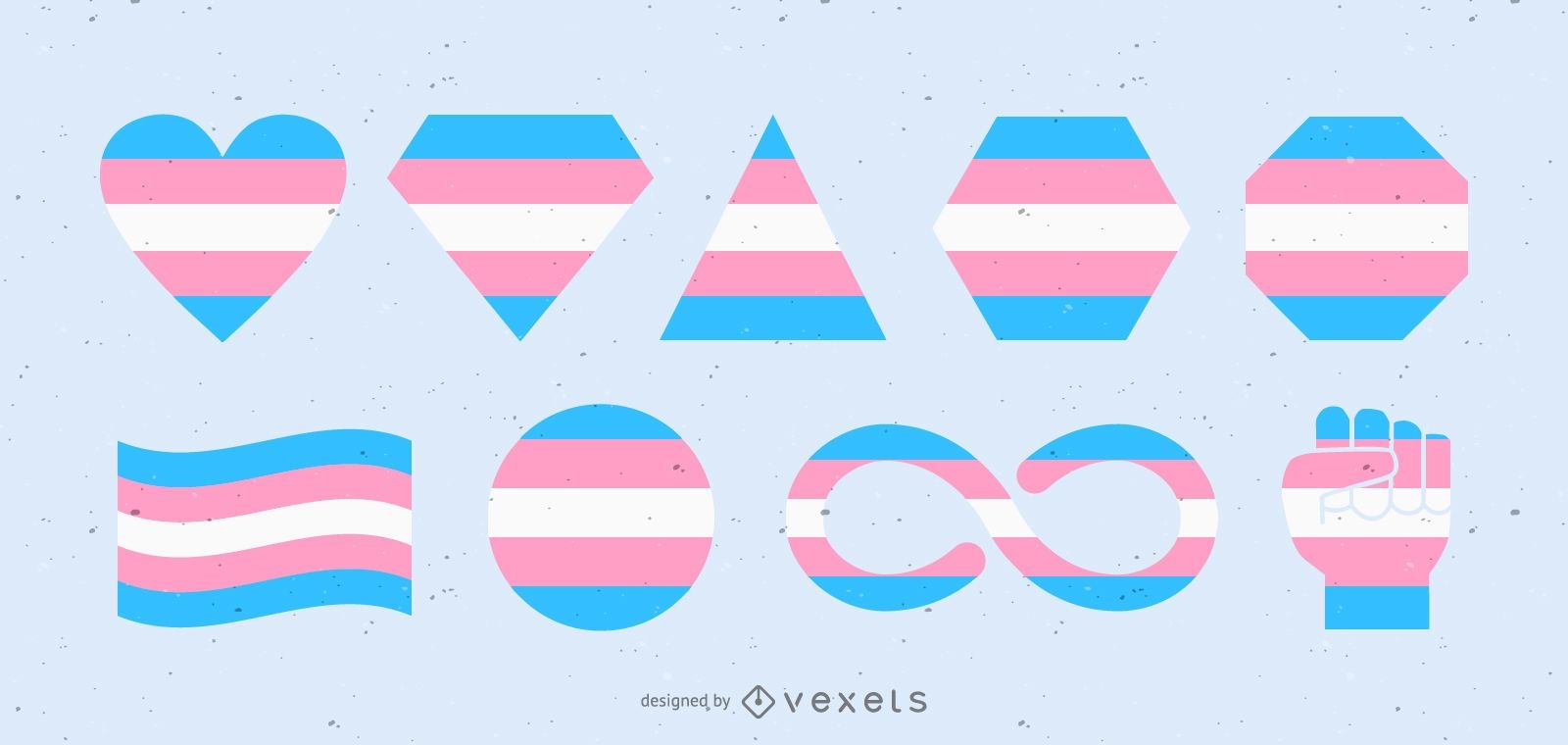 desenho de formas de bandeiras transgênero