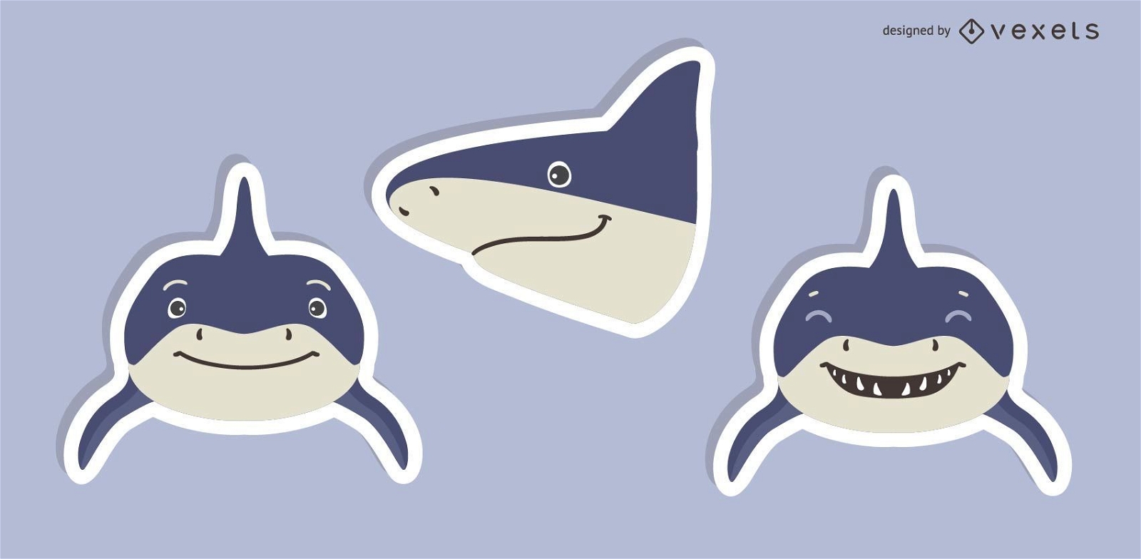Design de adesivos de tubarão