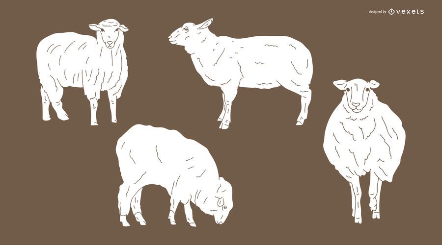 Sheep Detailed Silhouette Design Sheep Detailed Silhouette Design