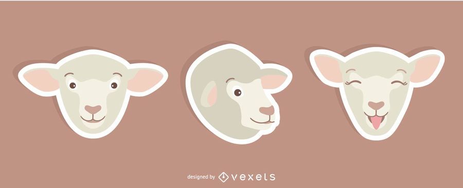 Conjunto de adesivos de ovelhas Conjunto de adesivos de ovelhas