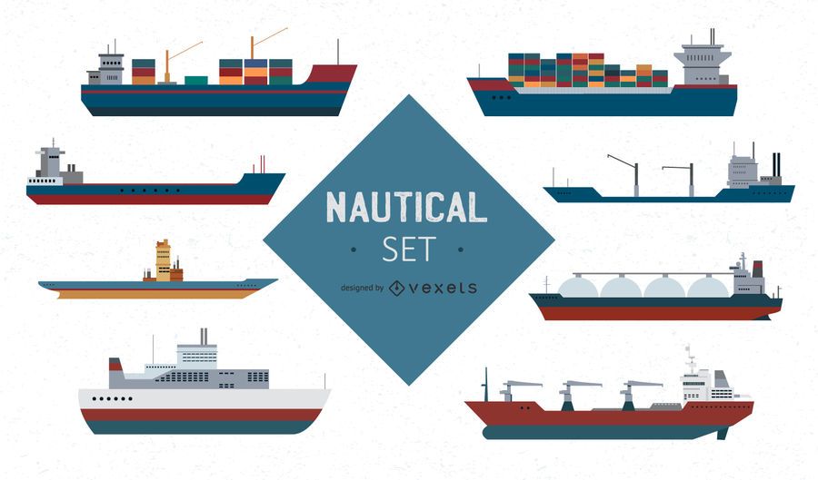 Nautical Ship Vector Set Nautical Ship Vector Set