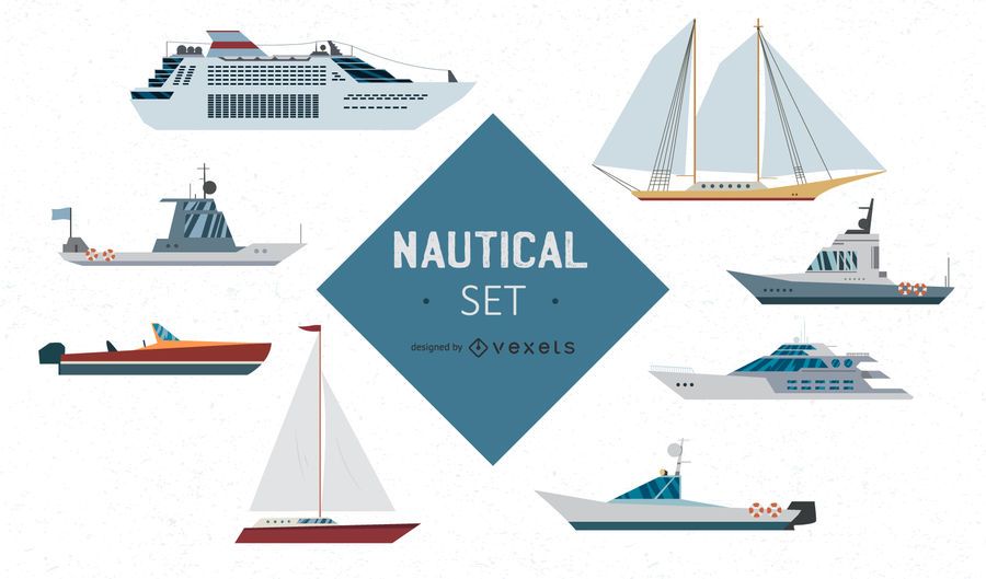 Nautical Ships Vector Set Nautical Ships Vector Set