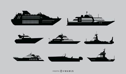 Ship Detailed Silhouette Set 