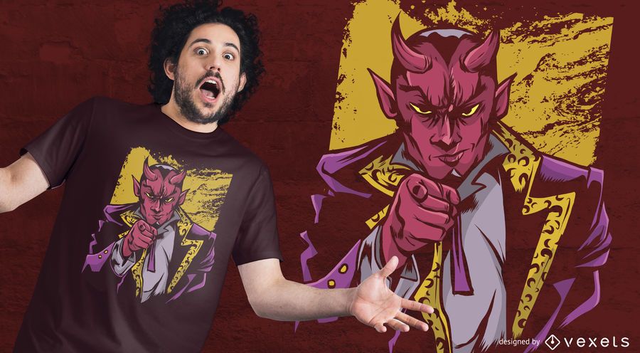 Pointing Lucifer T-shirt Design Pointing Lucifer T-shirt Design