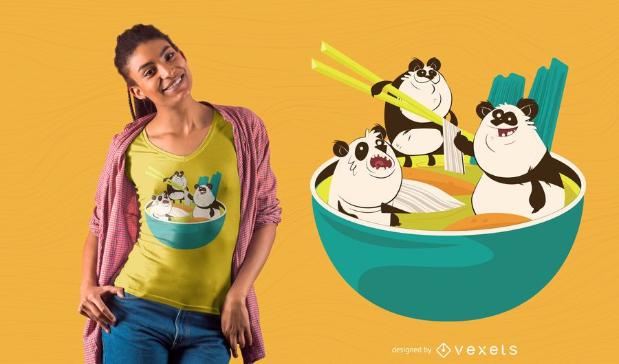 Ramen pandas t-shirt design Ramen pandas t-shirt design