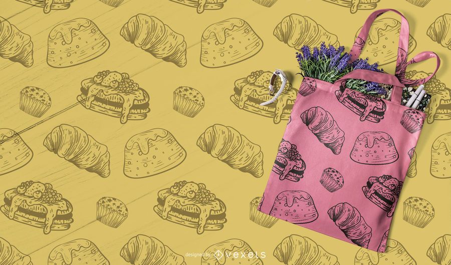 hand drawn desserts pattern design hand drawn desserts pattern design