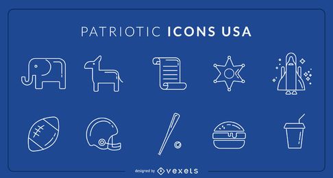 Iconos patrióticos Estados Unidos