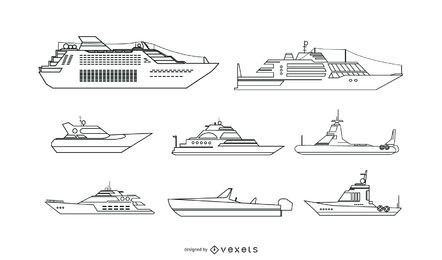 Leisure Ships Vector Set Leisure Ships Vector Set