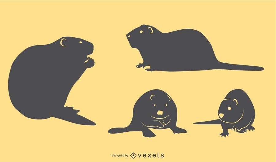 Beaver Silhouette Set Beaver Silhouette Set