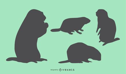 Murmeltier Silhouette Sammlung